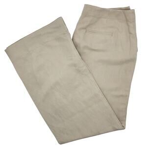 J.Jill Chino Pants NEW Women's 10 Beige Mid-Rise Wide-Leg Silk Linen Flowy Soft
